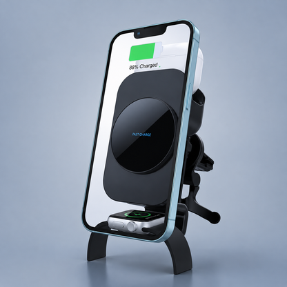 WanderS 3-in-1 15W Magnetic Car Wireless Charger