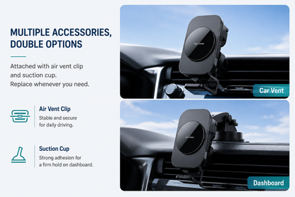 WanderS 3-in-1 15W Magnetic Car Wireless Charger