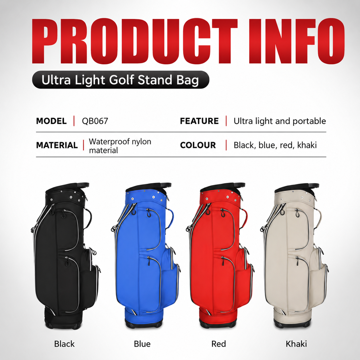 WanderS Golf Carry Tour Bag Light Weight Waterproof Custom Golf Staff Bags by WanderS