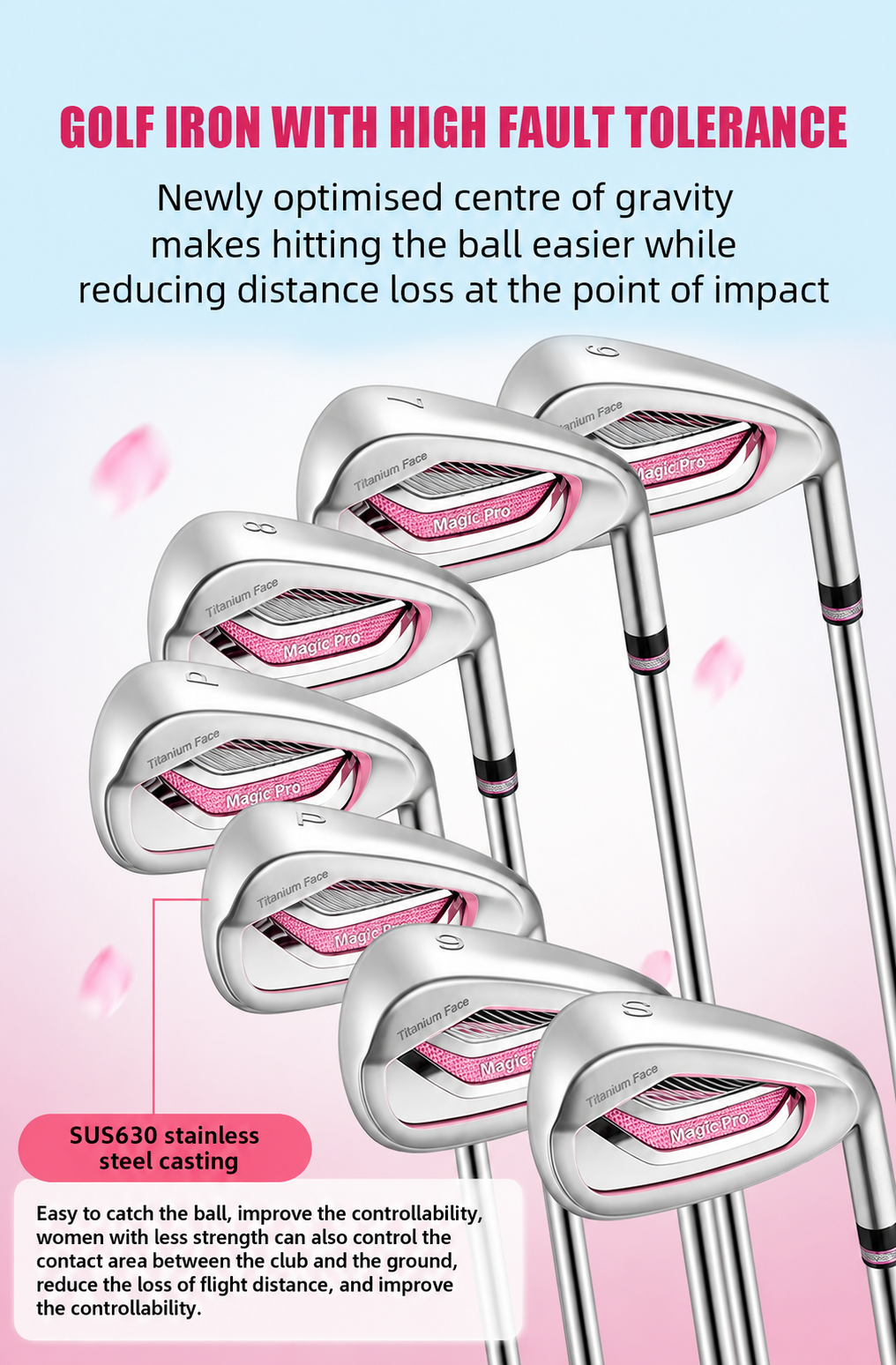 WanderS Women Golf Clubs Complete Set Pink Full Golf Club Set With Bag