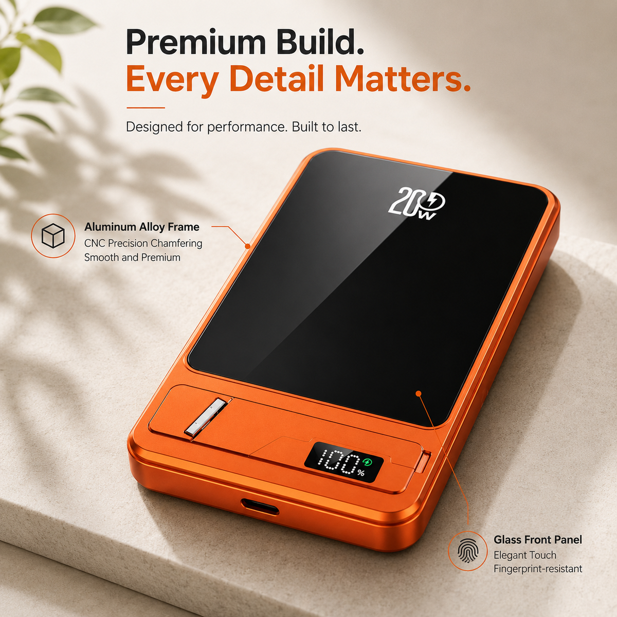 WanderS 5000mAh Ultra-Thin Magnetic 20W Power Bank