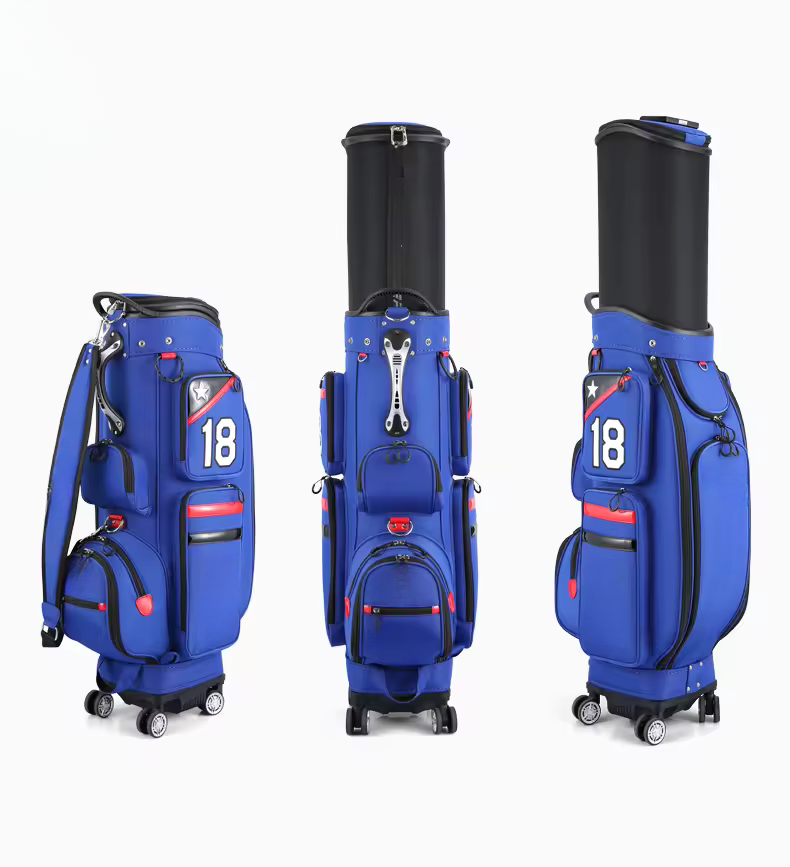 WanderS Whosale Golf Bag Waterproof Custom Logo Nylon Golf Bag With Wheels