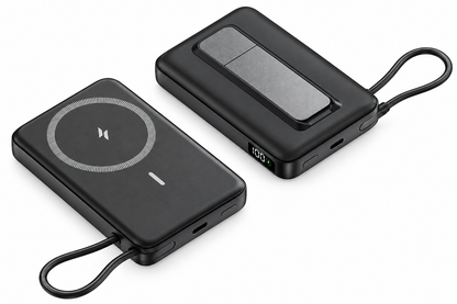 WanderS 10000mAh Magnetic Power Bank with Display & Built-in Cable