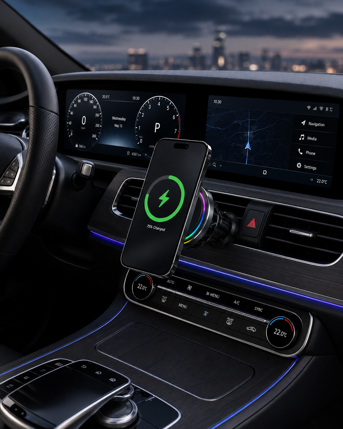 WanderS Semiconductor-Cooled Car Wireless Silicone Face Charger
