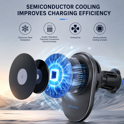 WanderS 15W Cooling Car Wireless Charger with LED Logo