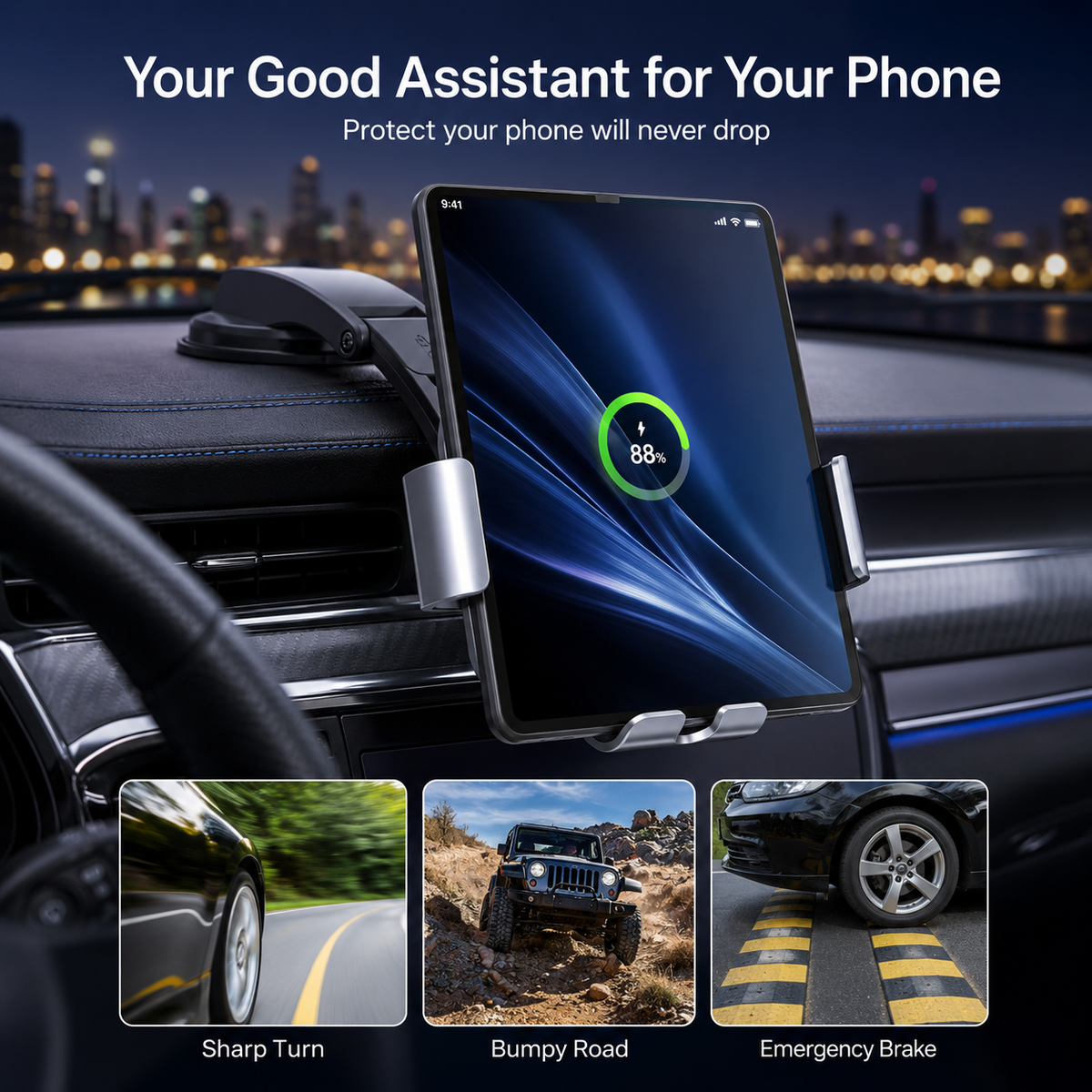 WanderS 15W Samsung Z Fold Car Wireless Charger with Ambient Light