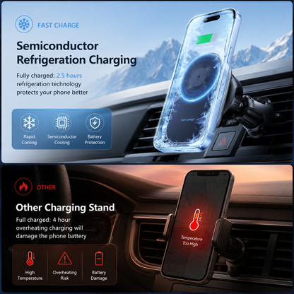 WanderS 15W Cooling Car Wireless Charger with LED Logo