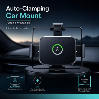 WanderS 15W Samsung Z Fold Car Wireless Charger with Ambient Light