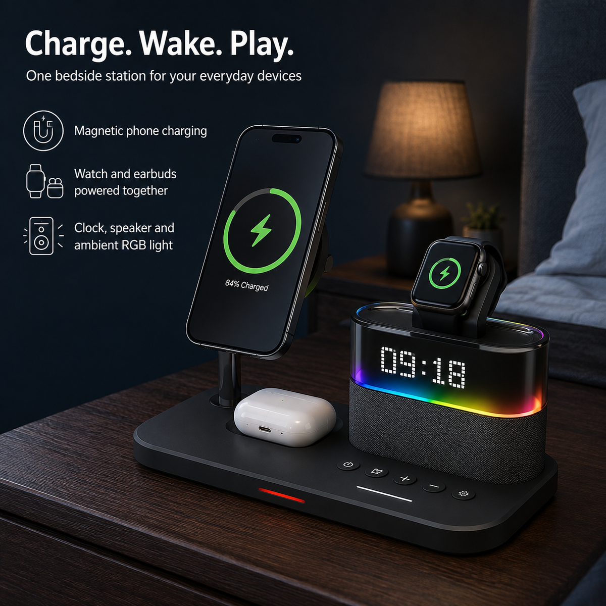 WanderS 4-in-1 15W Max Foldable Wireless Charger