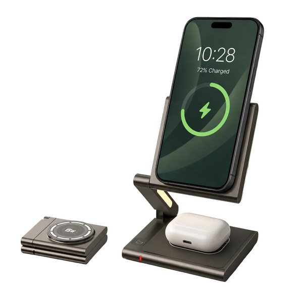 WanderS 3-in-1 Qi2 15W Aluminum Alloy Magnetic Wireless Charger