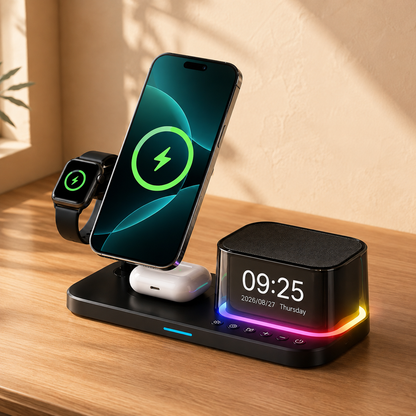 WanderS 5-in-1 Qi2.2 25W Bluetooth Speaker Wireless Charger