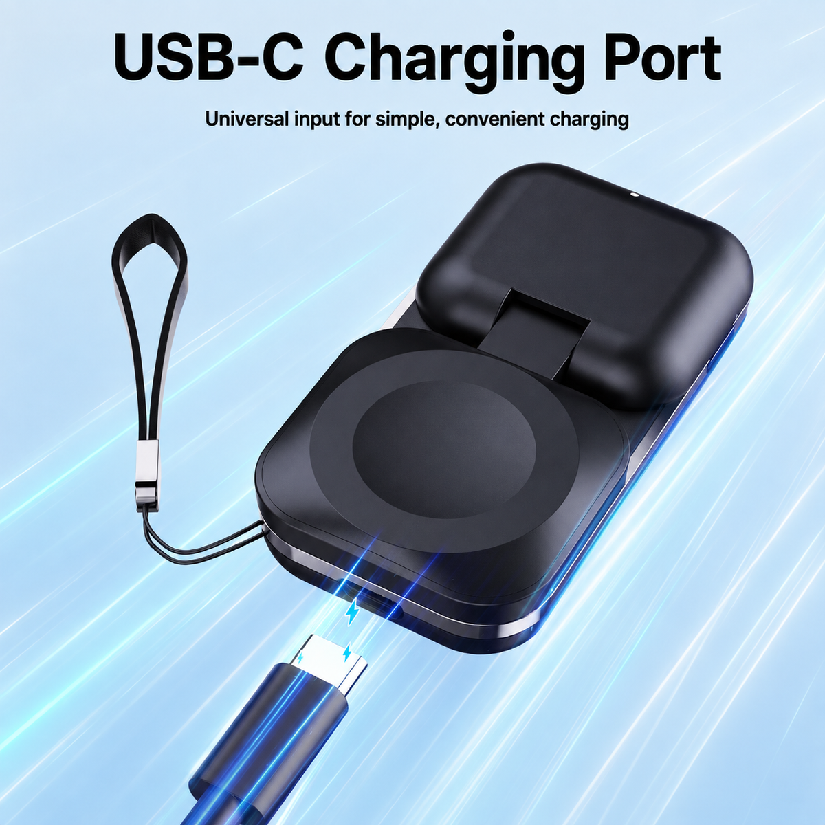 WanderS 1000mAh Apple Watch Power Bank with Foldable Charger