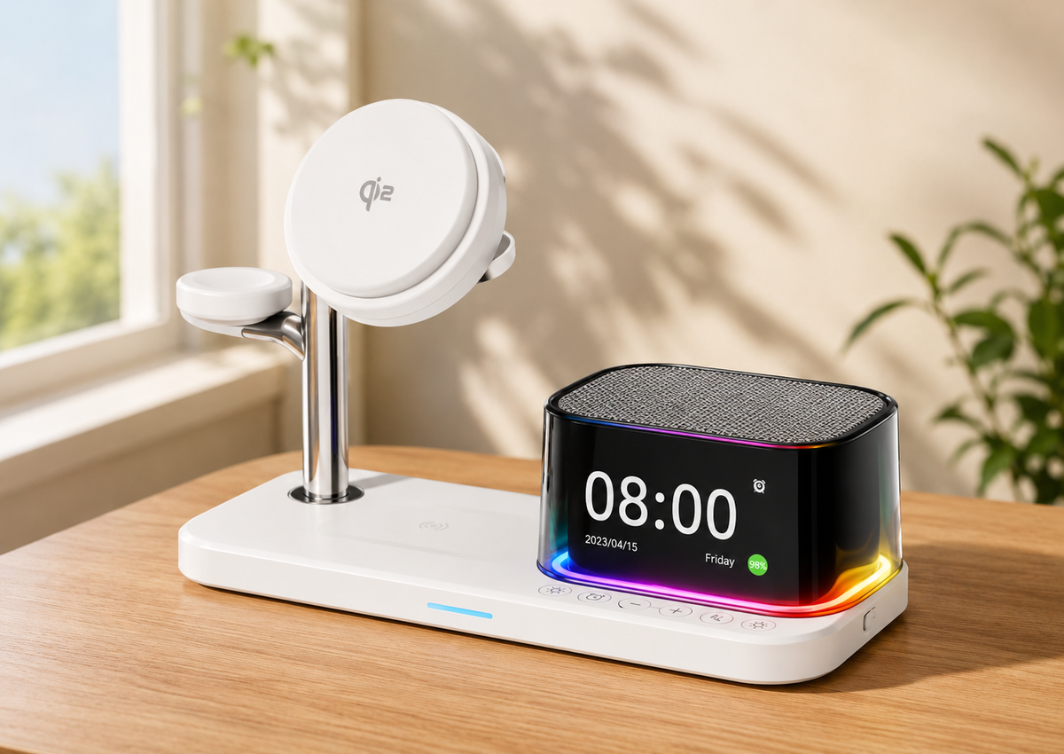 WanderS 5-in-1 Qi2.2 25W Bluetooth Speaker Cooling Wireless Charger
