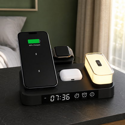 WanderS 3-in-1 Foldable Wireless Charger with RGB Night Light