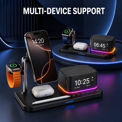 WanderS 5-in-1 Qi2.2 25W Bluetooth Speaker Wireless Charger