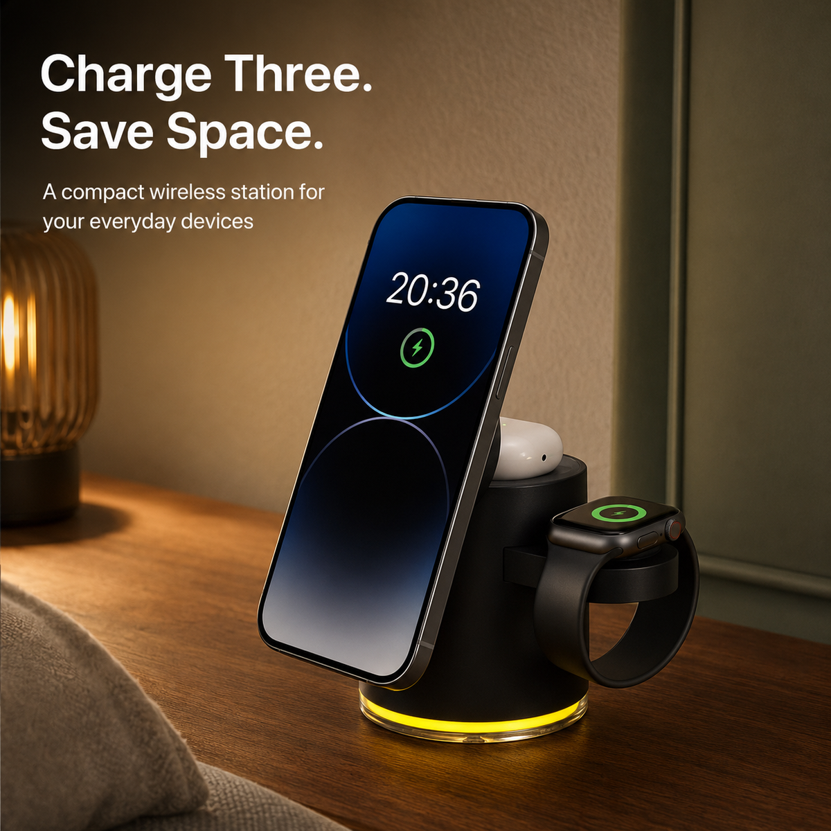 WanderS 3-in-1 15W  Max Foldable Magnetic Wireless Charger