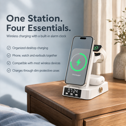 WanderS 3-in-1 Clock Wireless Charger 15W