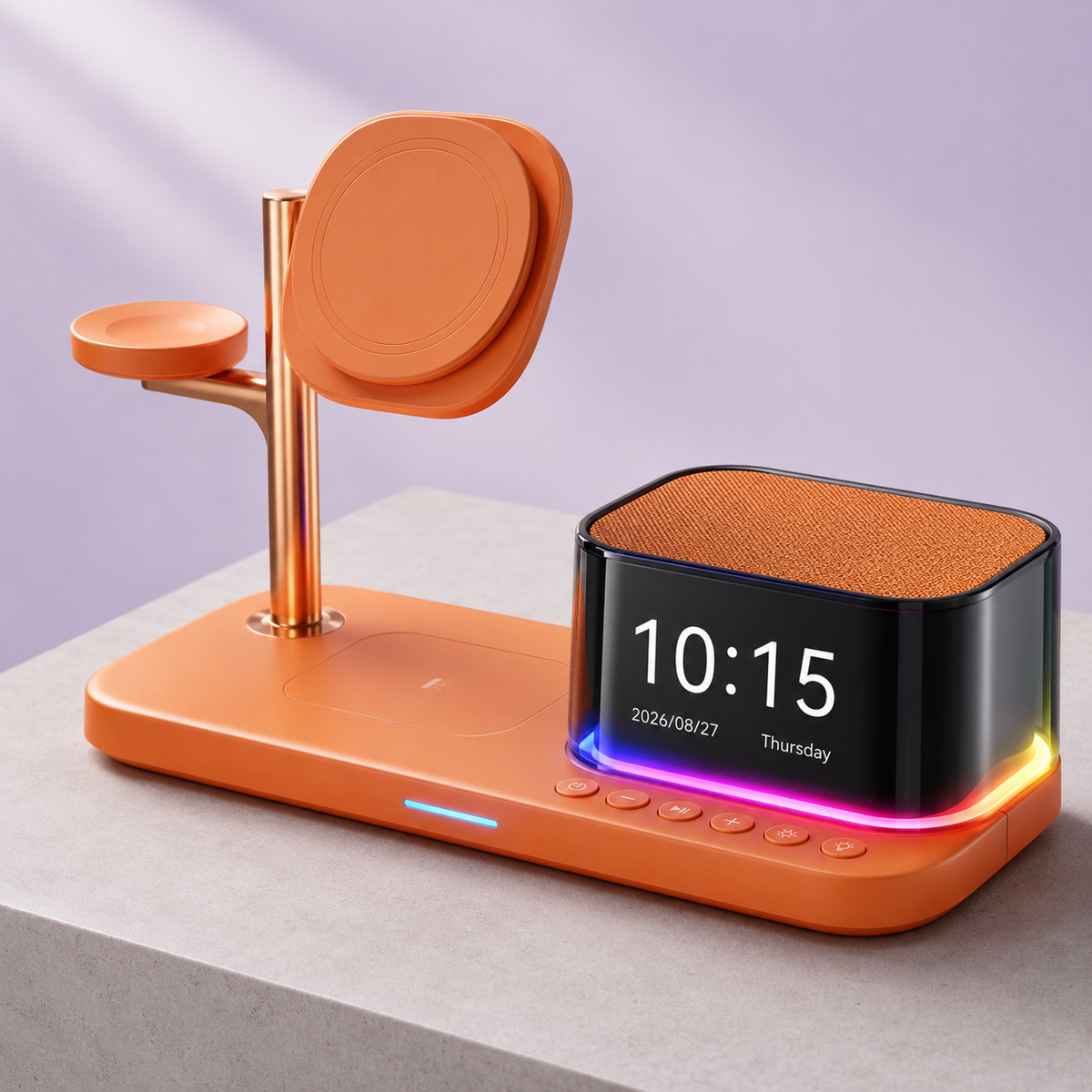 WanderS 5-in-1 Qi2.2 25W Bluetooth Speaker Wireless Charger