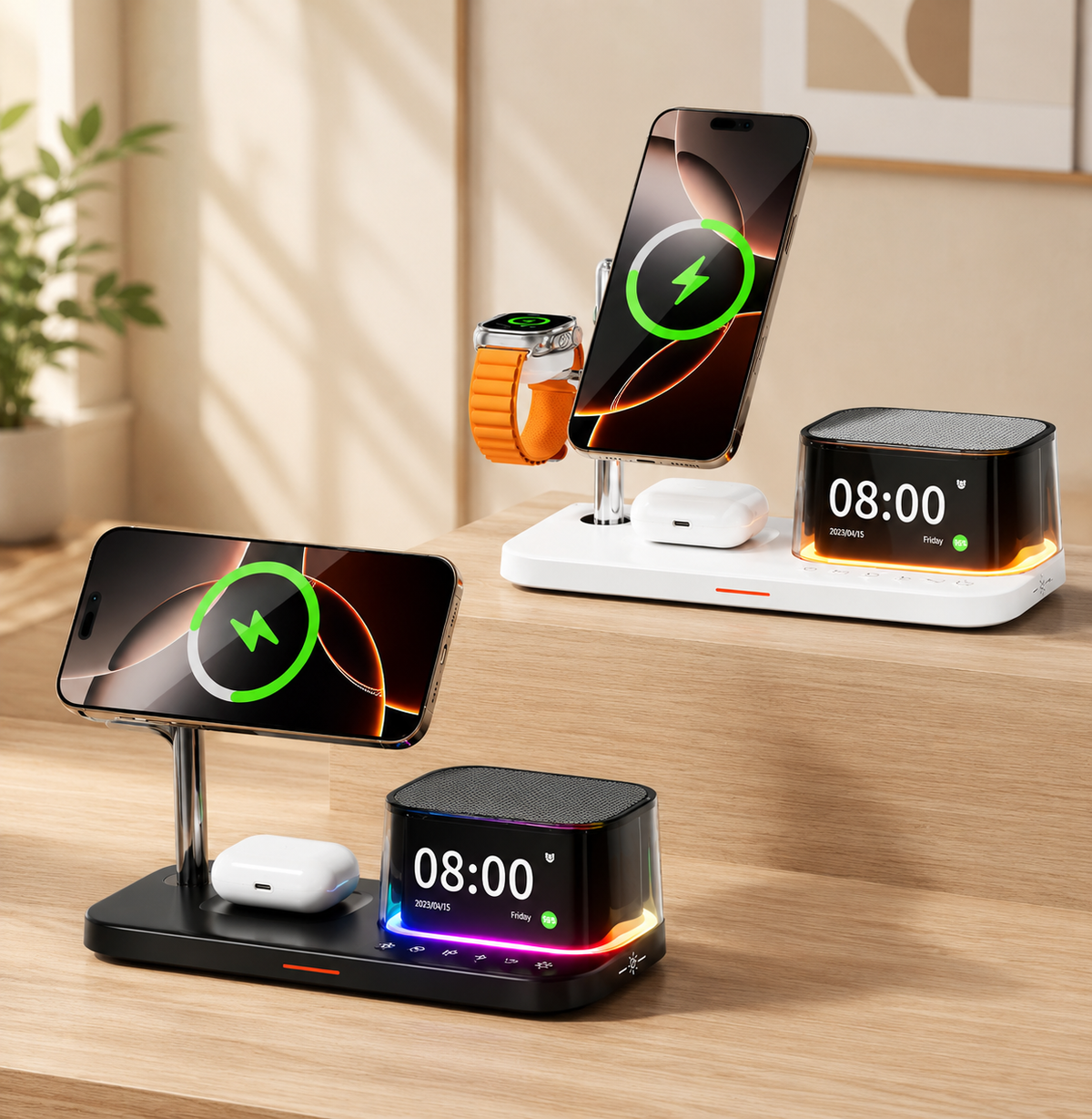 WanderS 5-in-1 Qi2.2 25W Bluetooth Speaker Cooling Wireless Charger