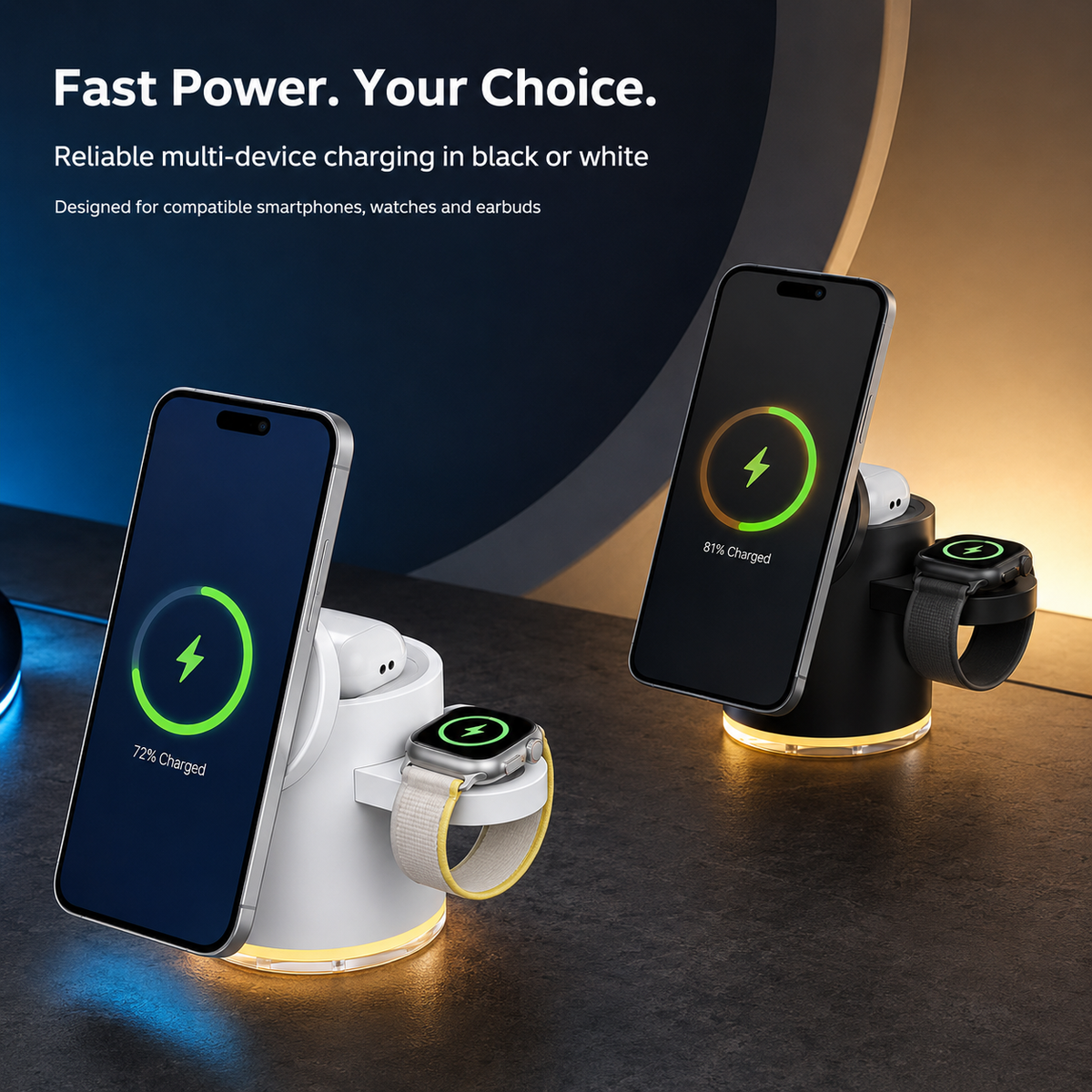 WanderS 3-in-1 15W  Max Foldable Magnetic Wireless Charger