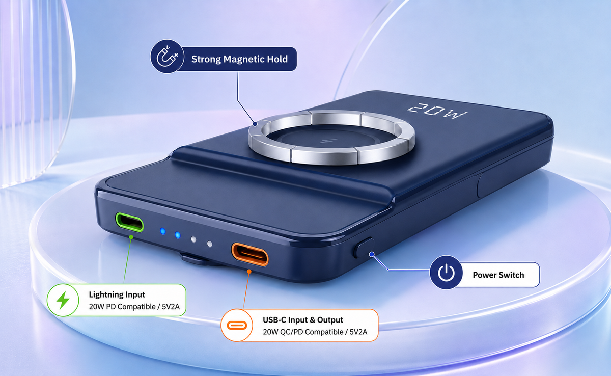 WanderS 10000mAh 3-in-1 Magnetic Power Bank