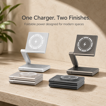 WanderS 3-in-1 Qi2 15W Aluminum Alloy Magnetic Wireless Charger