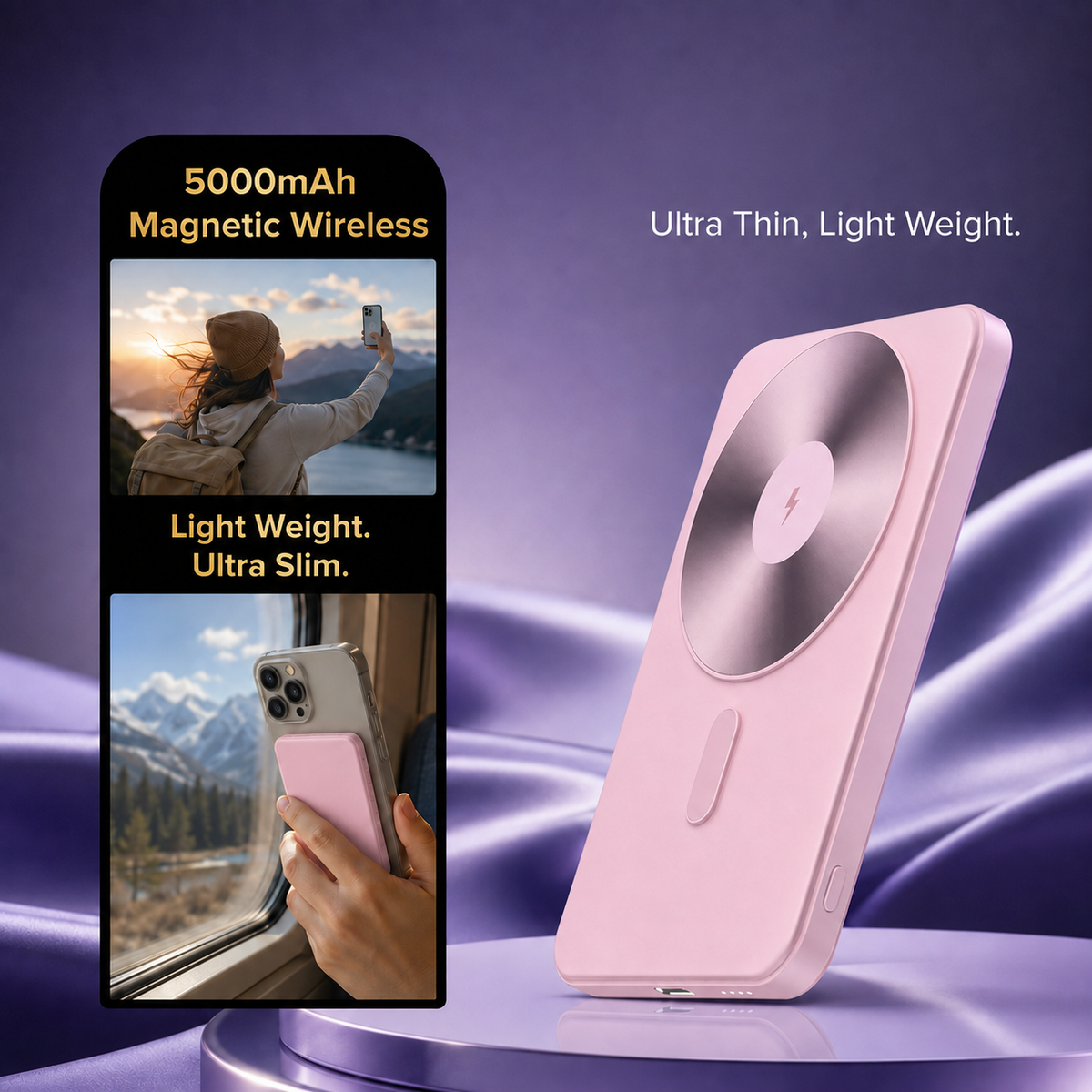 WanderS 5000mAh Ultra-Thin Magnetic Power Bank 15W