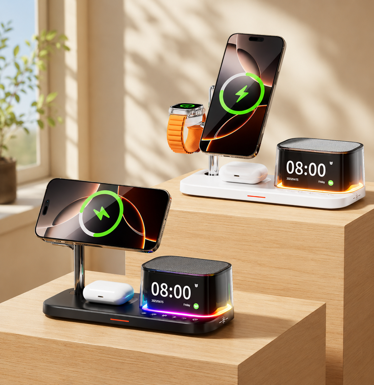 WanderS 5-in-1 Qi2.2 25W Bluetooth Speaker Wireless Charger